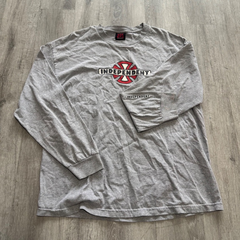 Y2K Independent Truck Company Long Sleeve Skateboard Shirt Gray XL Cross Logo